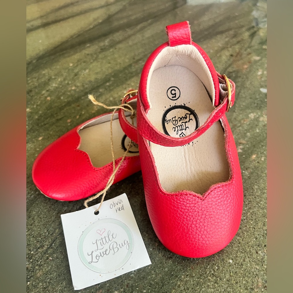 Little Love Bug Red- “The Olivia” Dress Shoes for Kids-